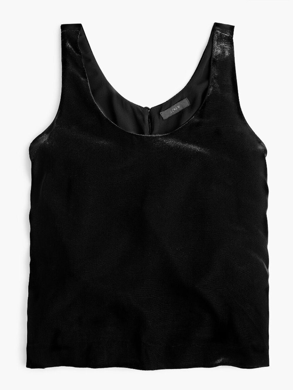 NWT J. Crew black velvet sleeveless scoop neck tank top